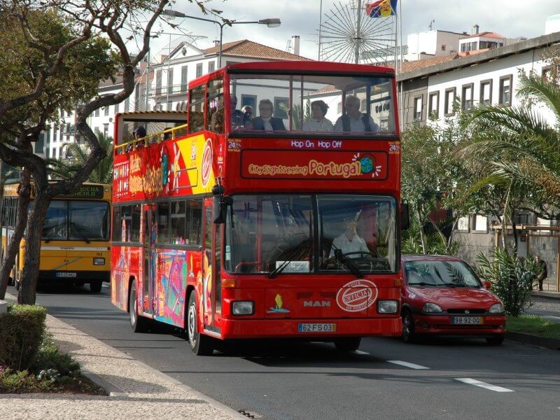 red tour bus funchal