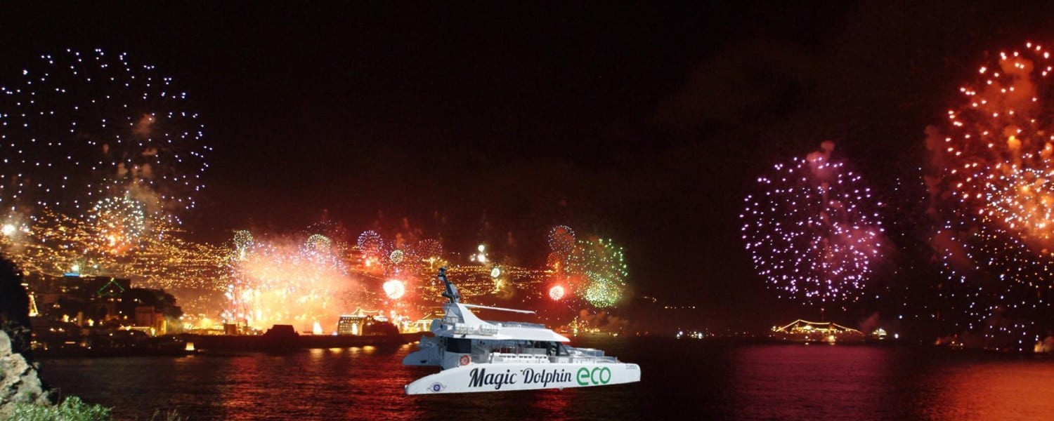 Watching Madeira New Year Fire Works display from the Ocean