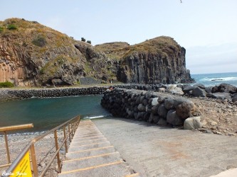 Faial Beach and bathing complex in Santana, Madeira Island