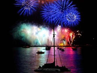 Fireworks Display on a Catamaran in Funchal, Madeira Island