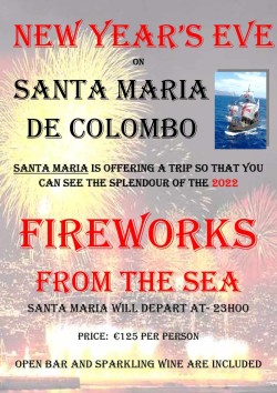 Santa Maria Fireworks from the Sea in Madeira