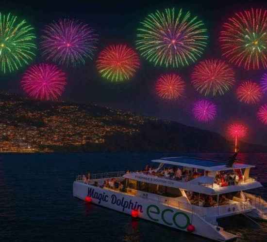 Watching Madeira New Year Fireworks display from the Ocean