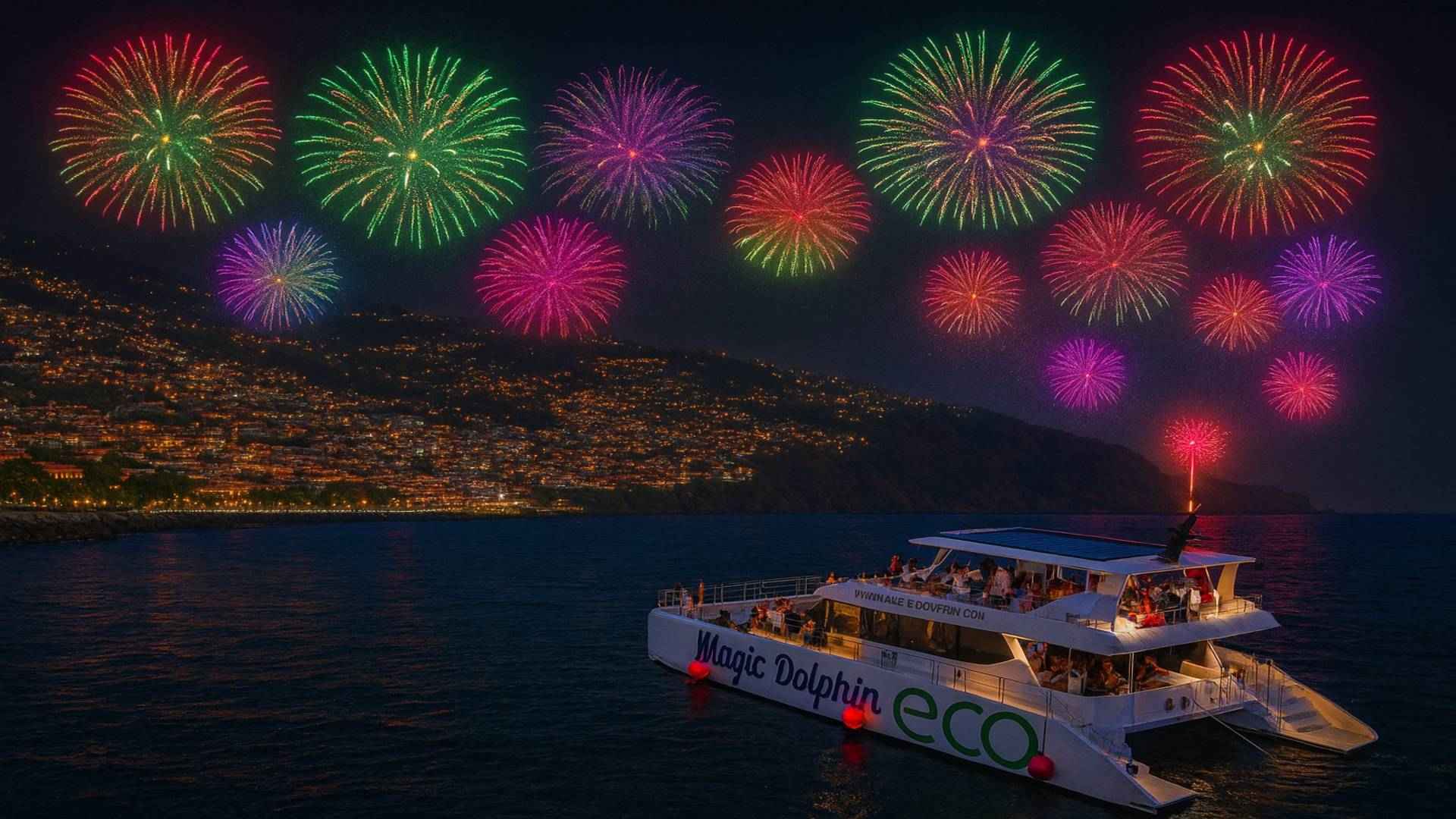 Watching Madeira New Year Fireworks display from the Ocean