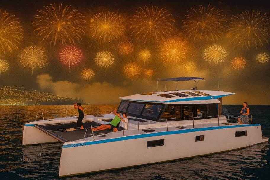 Madeira New Year Fireworks Show in Private Catamaran for 20 people Madeira New Year Fireworks Show in Private Catamaran for 20 people